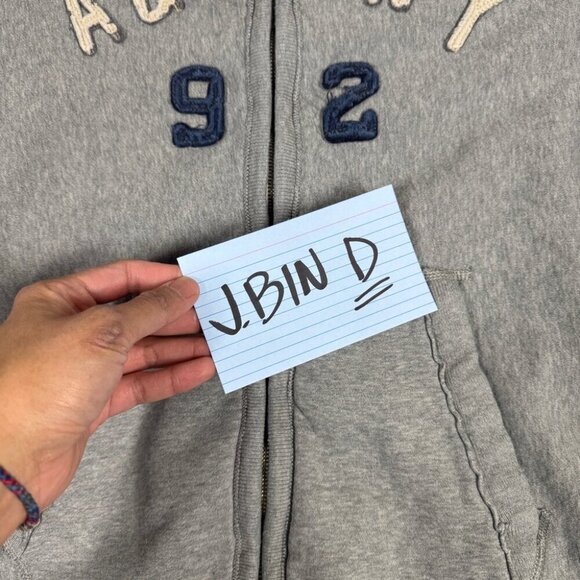 Abercrombie & Fitch Men's Y2K Light Gray High Neck Zip Up Jacket Size XL - Picture 14 of 16